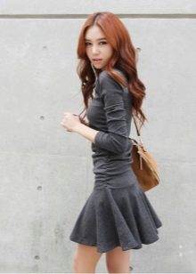 tweed dress na may half skirt