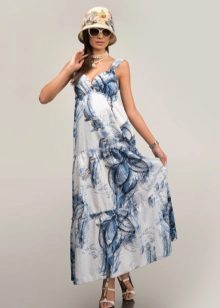 sundress ng cambric na may malaking pattern