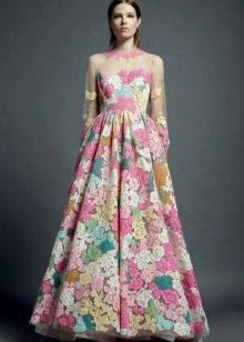 organza dress with embroidery