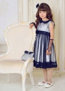 Blue na may kwelyo damit para sa prom 4 class