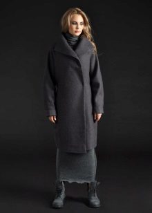 Coat para sa isang mahabang damit ng taglamig