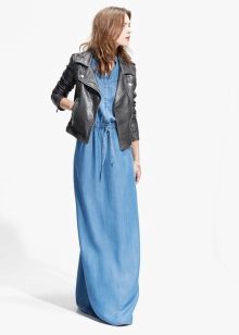 Jacket to denim long dress