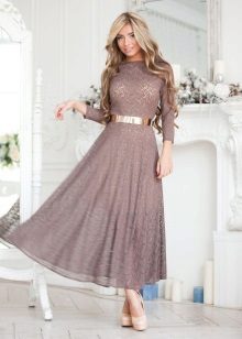 Retro lace dress belt