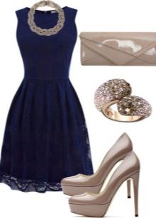 Mga Accessory ng Madilim na Blue Dress