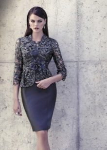 Jacket sa asul na dress-case