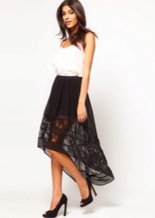 Asymmetric chiffon skirt