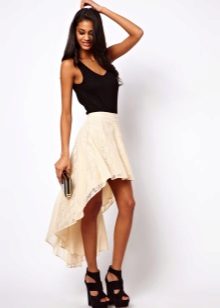 Asymmetrical skirt with train