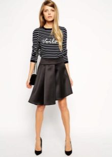 Leather asymmetrical skirt