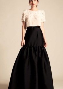 black maxi skirt with frill