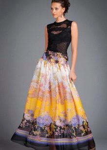 printed floor skirt