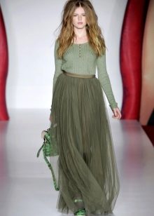 chiffon floor skirt