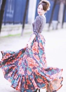 flying floral print skirt