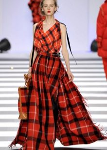 fluffy plaid skirt