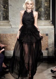 fluffy black translucent skirt