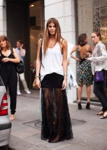 white lace skirt with lace skirt