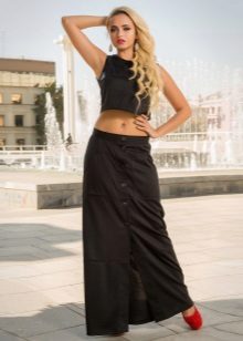 long black button-up skirt