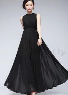 fluffy black chiffon skirt