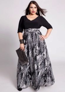 high-waisted flared skirt for obese women