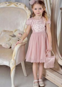 Cocktail beige tatyanak dress para sa mga batang babae