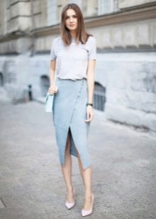 Wrap straight skirt