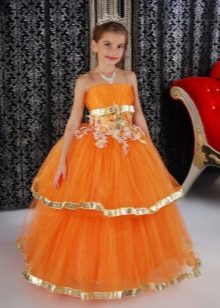 Elegant yellow fluffy dress for girls