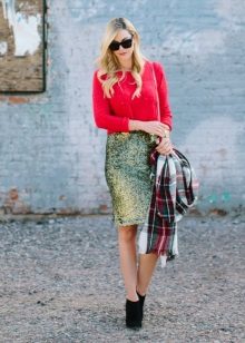 Festive pencil skirt with a high waist