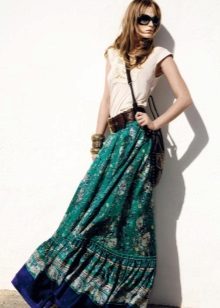 Summer skirt na may nababanat na banda