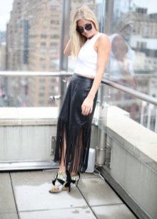 Black leather skirt
