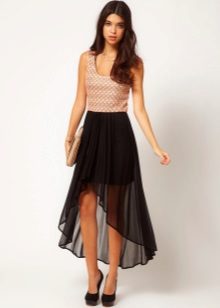 Asymmetrical skirt with train