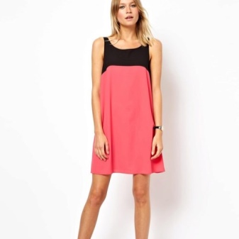 Dalawang-tono viscose dress