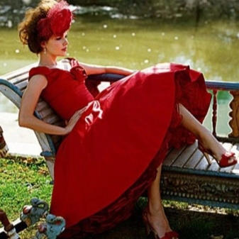 Red dress in the style of style