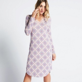 Medium Length Long Sleeve Home Dress