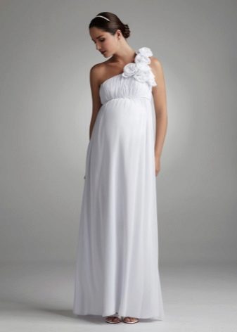Imperyong istilo ng maternity wedding dress