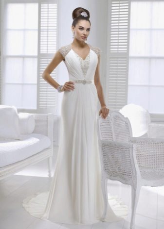 Griyego Wedding Dress na may V-Neck
