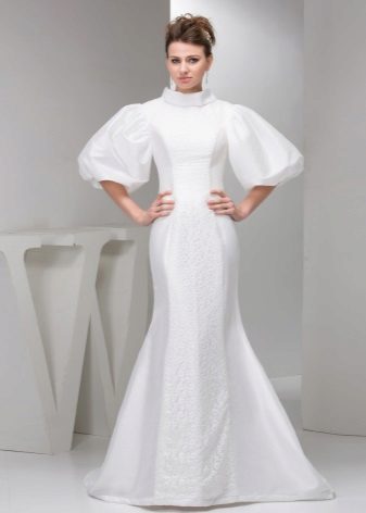 Wedding Dress na may Lobo Sleeve