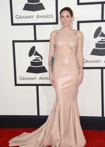 Celebrity nude effect evening dress