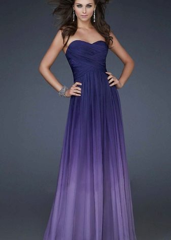 Gradient lilac color sa evening dress