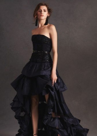 Dress with lace asymmetrical