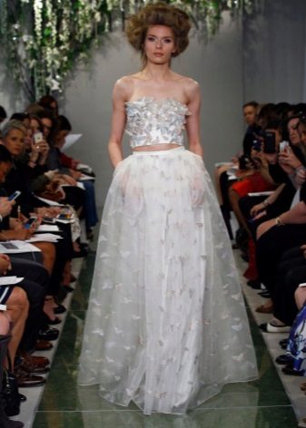 Wedding dress na may 3D effect