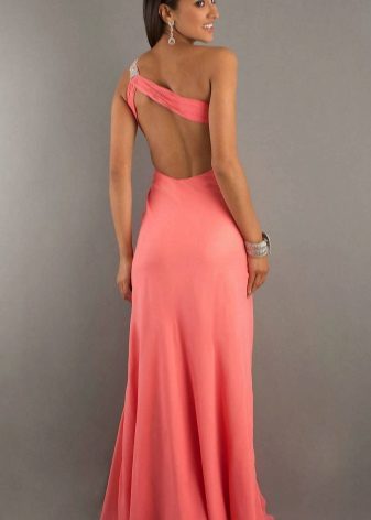 Maliwanag coral dress sa pink at orange