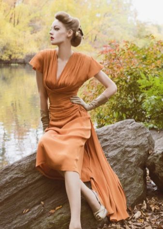 Mga tampok ng orange dress