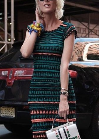 Green knitted dress
