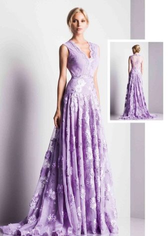 Lilac dress para sa blonde