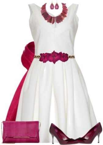 Milk dress at burgundy accessories