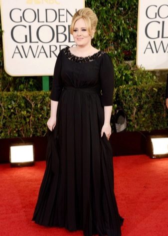 Long black to the floor dress for full girls