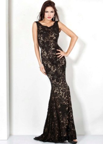 Lace dress in the floor with the effect of the naked body