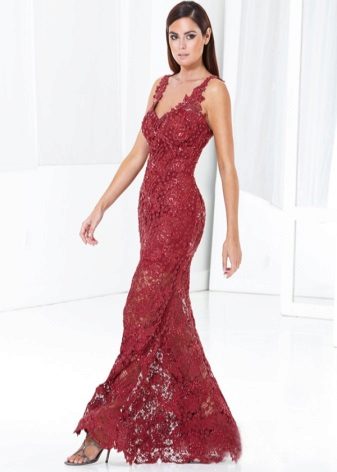 Burgundy lace dress