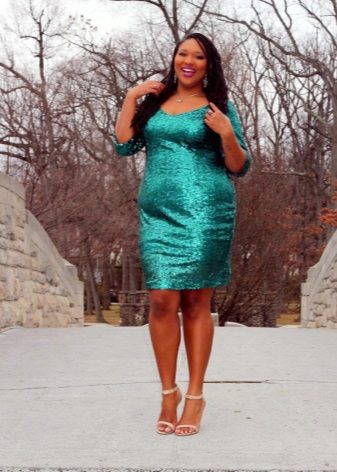 Elegant sea green dress case for obese women