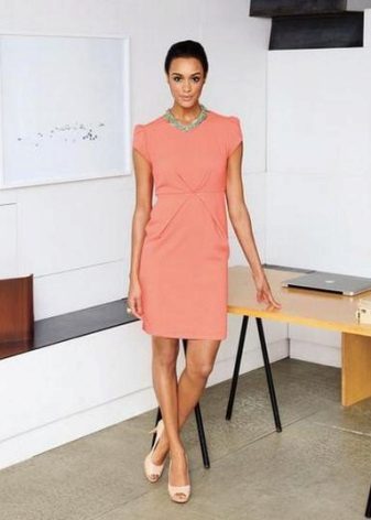 Peach-colored dress