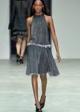 Grey A-line Dress sa American Armhole